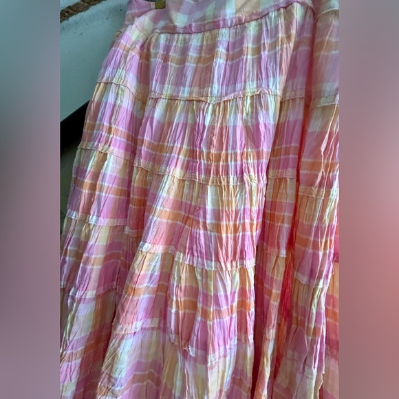 Jones New York Sport Pastel Plaid Full Tiered Skirt SZ 10 - Picture 3 of 7